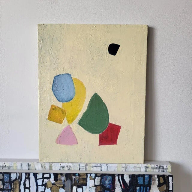 Textile "Happy Baby" Contemporary Abstract Oil Painting by Lynn Christian For Sale - Image 7 of 7