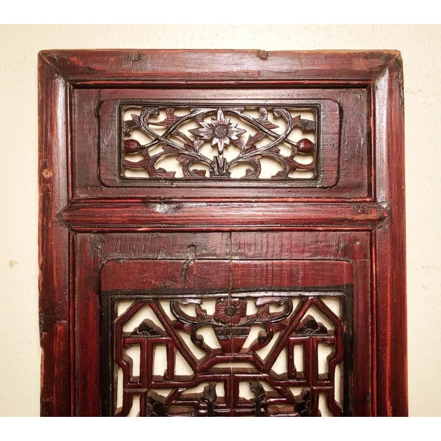 This Pair of Antique Chinese Screen Panels was originally made for inside window decoration in Buddhist Temples (like...