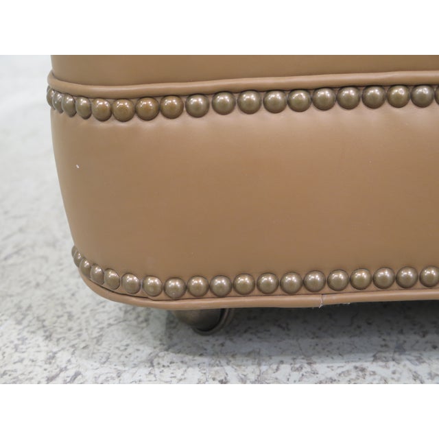 Tan Leather Ottoman Chairish