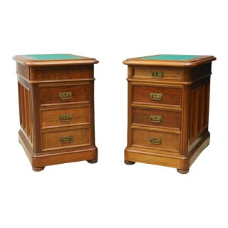 Antique Custom Mahogany Office Side Cabinets From Pedestal Desk - a Pair For Sale