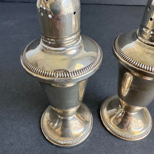 Sterling Silver Salt and Pepper Shakers Raimond Vintage Holiday Entertaining For Sale - Image 4 of 10