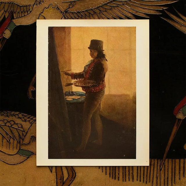 American Circa 1940s After Francisco Goya "Self-Portrait" Vintage Full-Color Print For Sale - Image 3 of 6