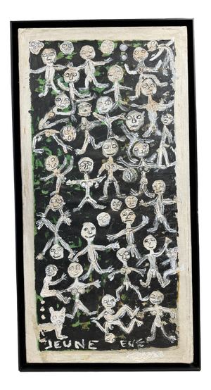 Jeune Eve, Art Brut, 1968, Oil and Sand on Canvas