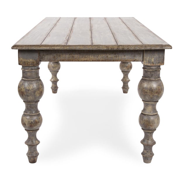 Modern Distressed Farm House Dining Table For Sale - Image 3 of 10
