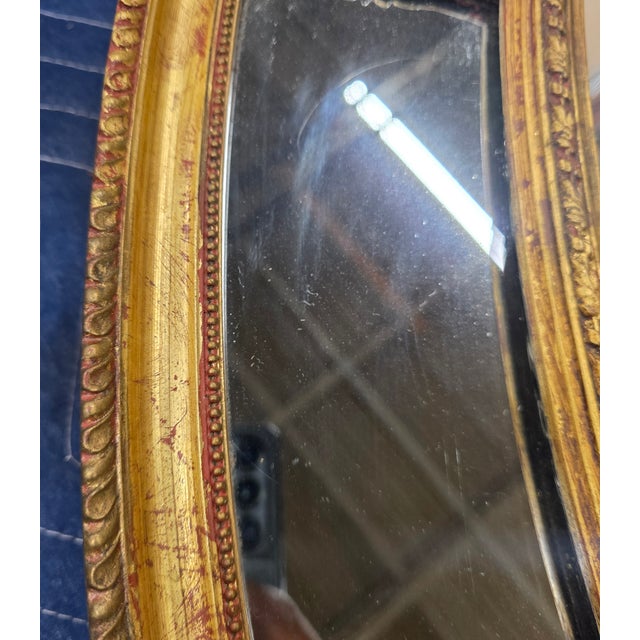 19th Century English George III Style Carved Giltwood Oval Margin Sectional Mirror For Sale In Washington DC - Image 6 of 9