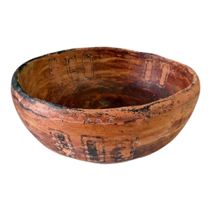 Vintage Amazonian Wauja Indigenous Redware Ceramic Bowl Brazil