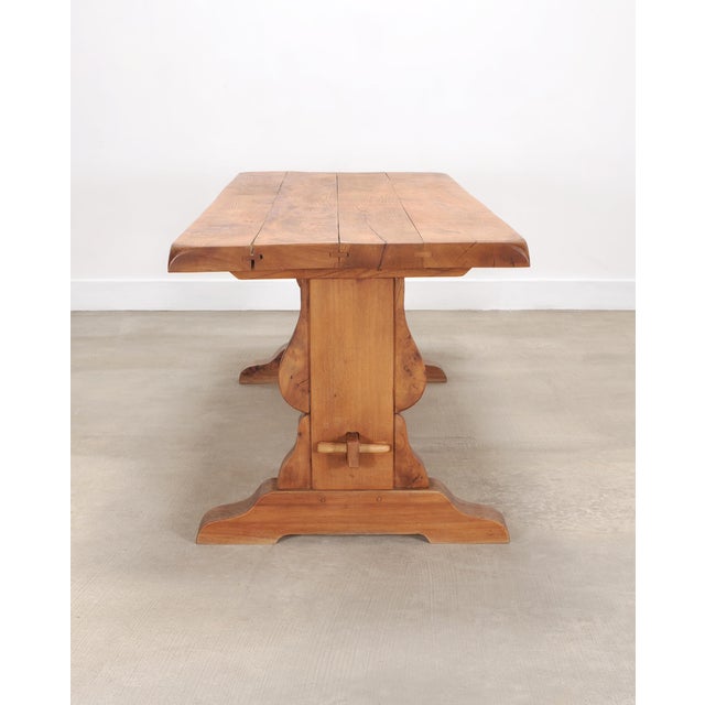 Wood Country French Provincial Oak Farmhouse Dining Table 7Ft For Sale - Image 7 of 18