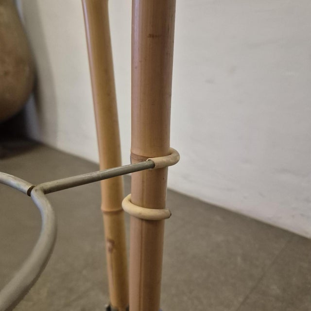 Vivai del Sud Vintage Bamboo and Metal Floor-Standing Plant Holder from Vivai Del Sud, 1960s For Sale - Image 4 of 9