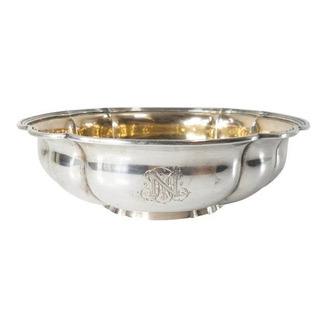 19th Century Russian Imperial 84 Silver Bowl With Monogram by Sazikov Family For Sale