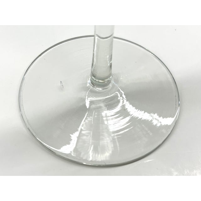 1980s Danish Design Handcrafted Romanian Stemware — Frosted Swirl Optic Wine Goblets (21 PCS / Two Sizes) For Sale - Image 12 of 15