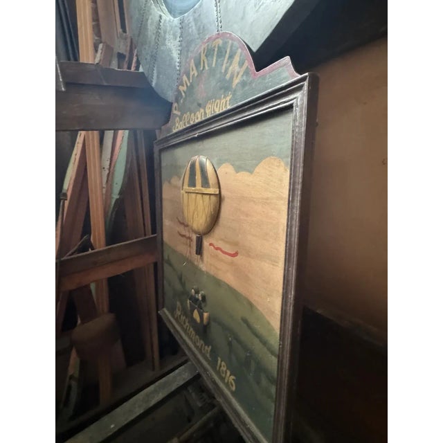 Art Deco Antique Hand-Painted Wooden Panel by P. Martin Baee, Circa 1816 | Framed Folk Art Wall Decor For Sale - Image 3 of 7