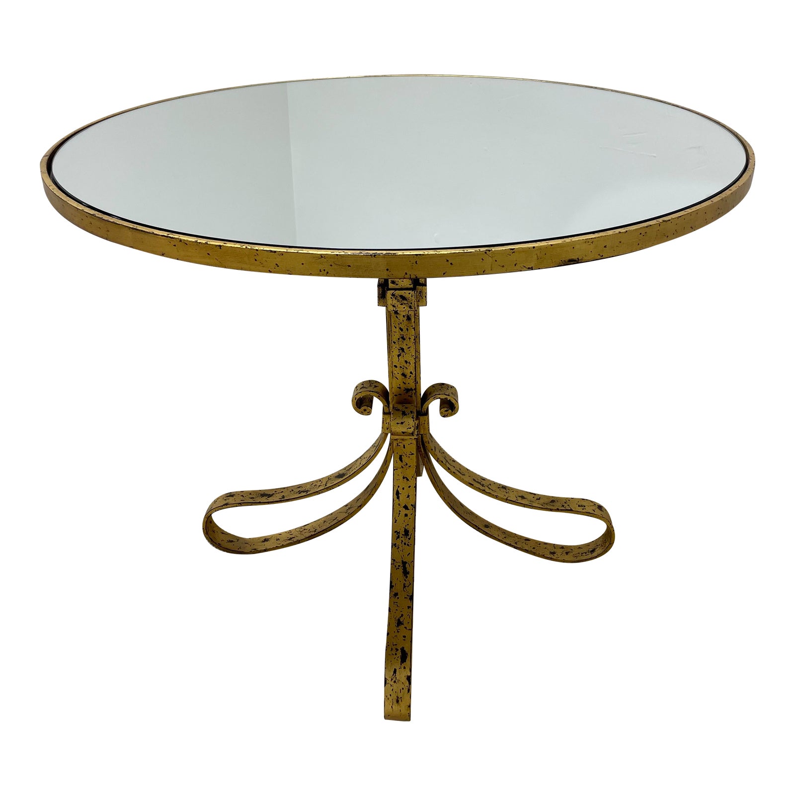 Mirror Top Gold Pedestal Table by Modern History Home Chairish