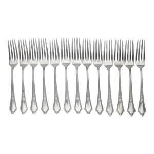 1914 Antique Gorham Silverplate Dinner Forks in Shelburne Pattern- Set of 13