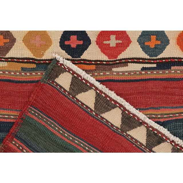 Textile 1950s Vintage Shahsavan Persian Kilim in Stripes & Geometric Patterns From Rug & Kilim For Sale - Image 7 of 7
