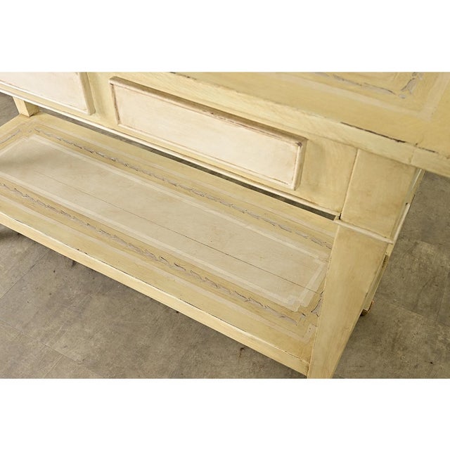 French Vintage Solid Walnut Painted Console Table For Sale - Image 11 of 13