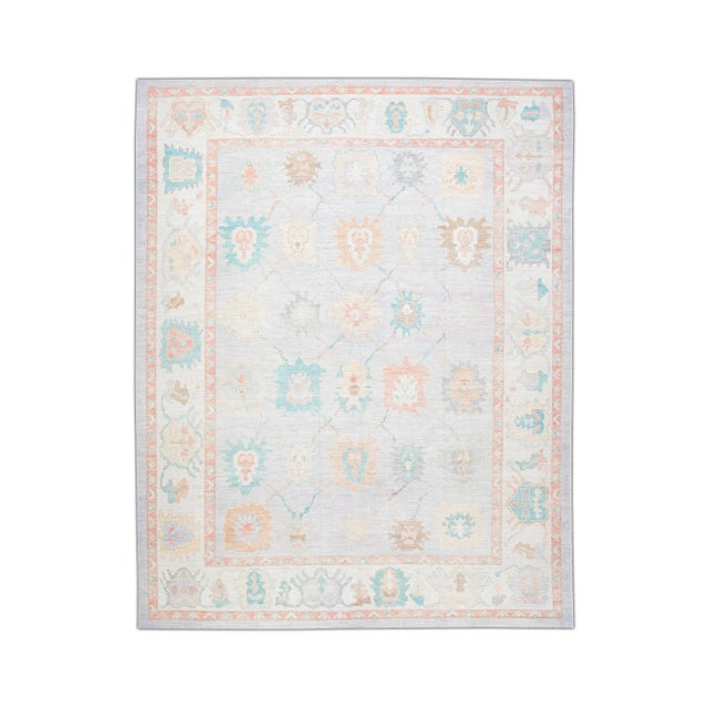 Early 21st Century Multicolor Handwoven Turkish Oushak Rug 12' X 15'4" For Sale - Image 11 of 11