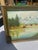 1990s Gold and Green Framed Riverside Painting With Colorful Foliage and Mountains For Sale - Image 4 of 8