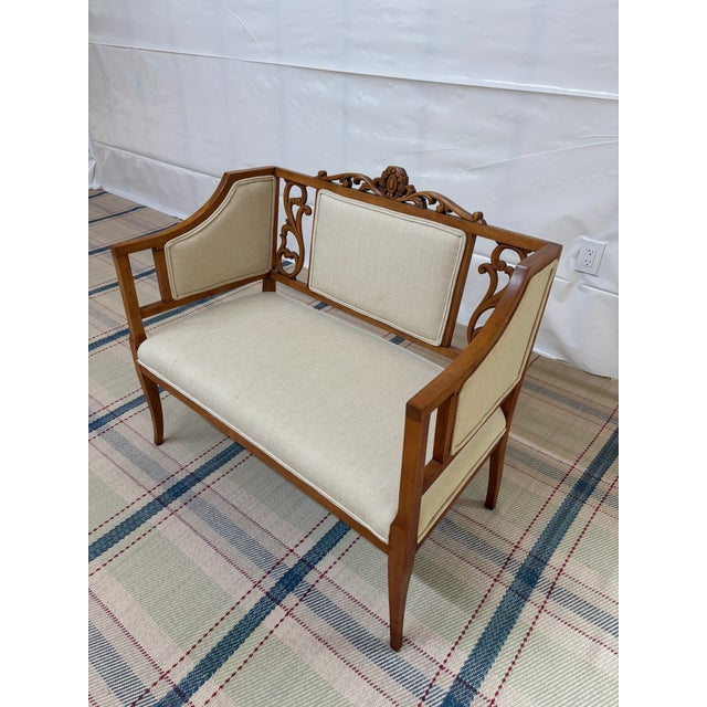 Early 20th Century Edwardian Style Chair-Back Settee For Sale - Image 4 of 13