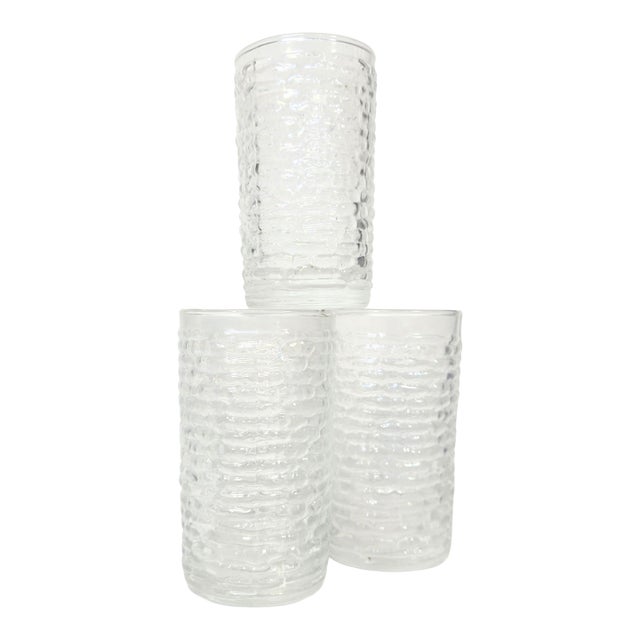 1960s Mid Century Modern Iridescent Ice Liquor Glasses- Set of Four For Sale