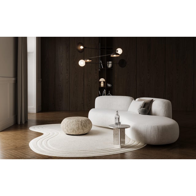 Round Pouf in Smoked Oak by Lebanto For Sale - Image 4 of 7