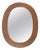 Mid-Century Modern Oval Wall Mirror in Hand-Woven Willow, 1960s For Sale