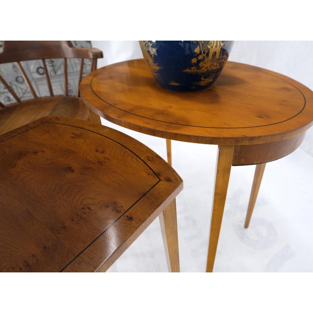 Mid 20th Century Set of Burl Wood Oval Nesting Tables by Baker For Sale - Image 13 of 15
