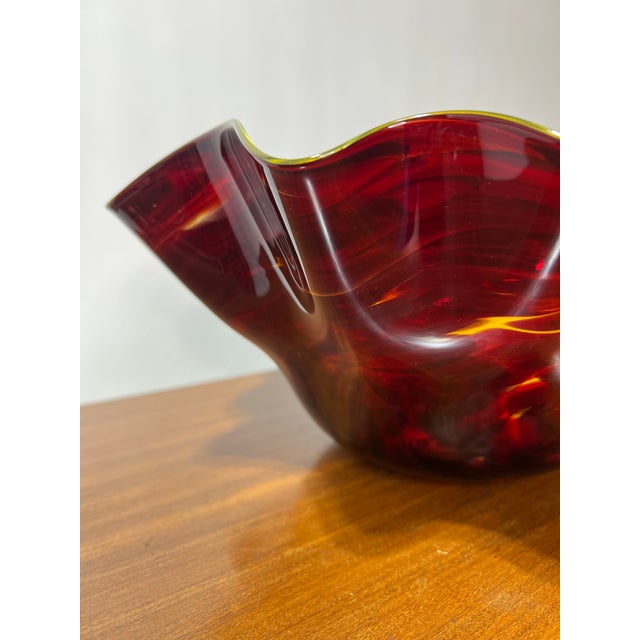 2006 Handley Signed Scalloped Edge Glass Bowl | Chairish