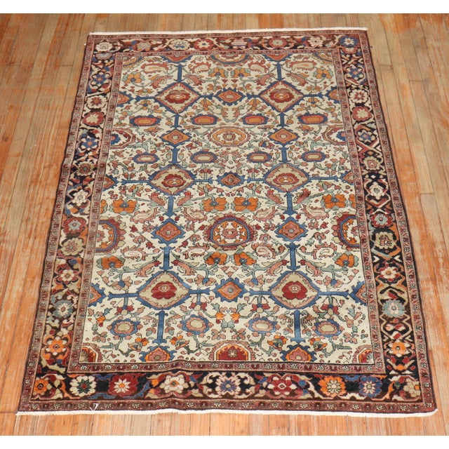 Brown Early 20th Century Zabihi Collection Ivory Ground Malayer Accent Rug - 4'2" x 6'3" For Sale - Image 8 of 8
