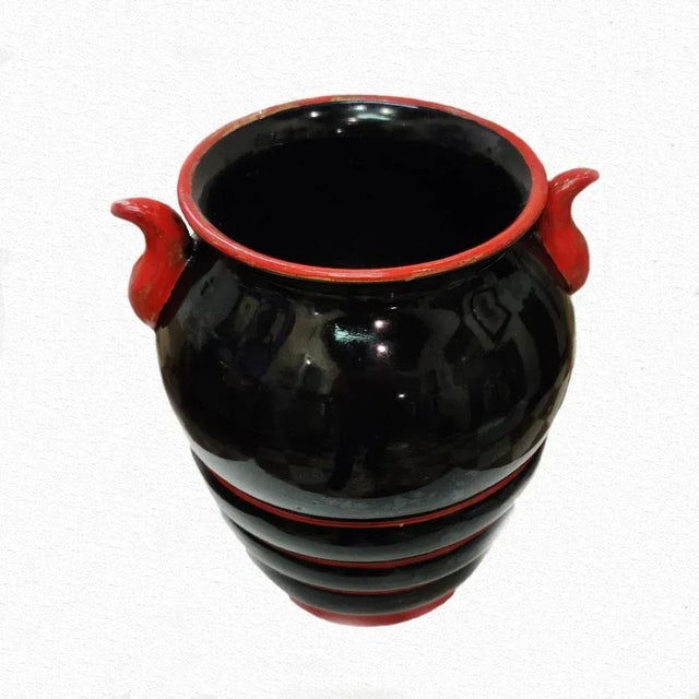 Black Terracotta Vase by Davide Fabbri for CIMA di Davide Fabbri, 1932 For Sale - Image 8 of 13