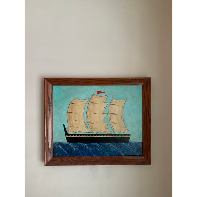 Contemporary Impressionist Style Seascape Painting on Canvas, Framed For Sale - Image 6 of 6