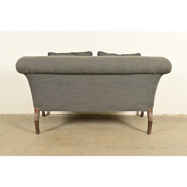 Baker Furniture English Regency Rolled Arm Sofa of Loveseat For Sale - Image 12 of 15