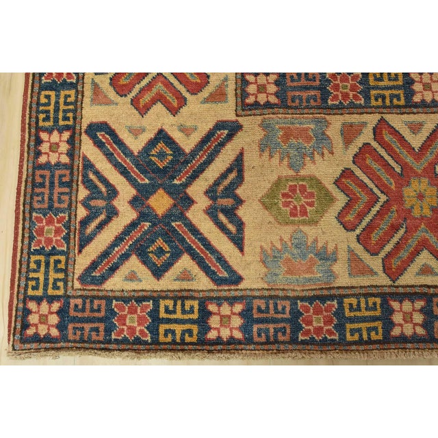 Kazak Rug 10’10” X 14’11” Red Wool Tribal Hand-Knotted Oriental Carpet For Sale - Image 12 of 15