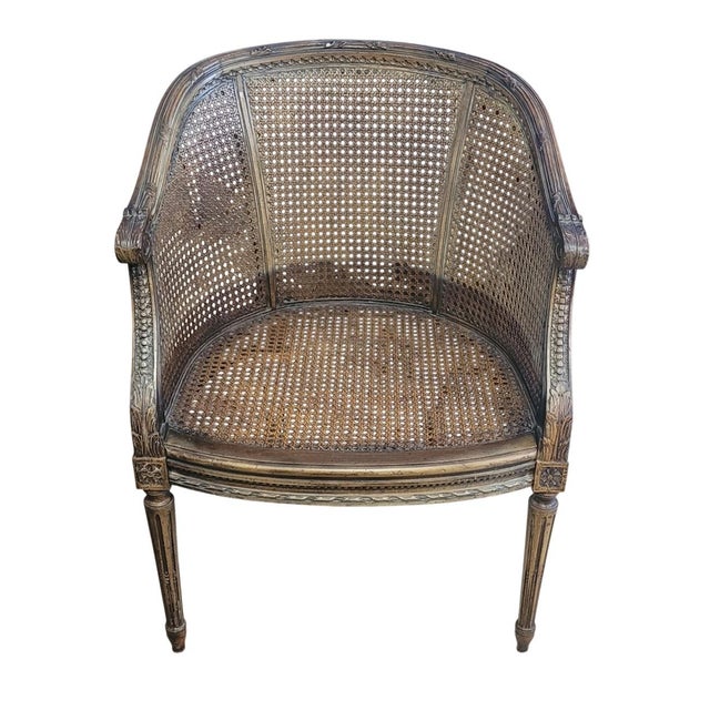 Exceptional Antique Louis XV Cane Bergere Chair For Sale - Image 12 of 12