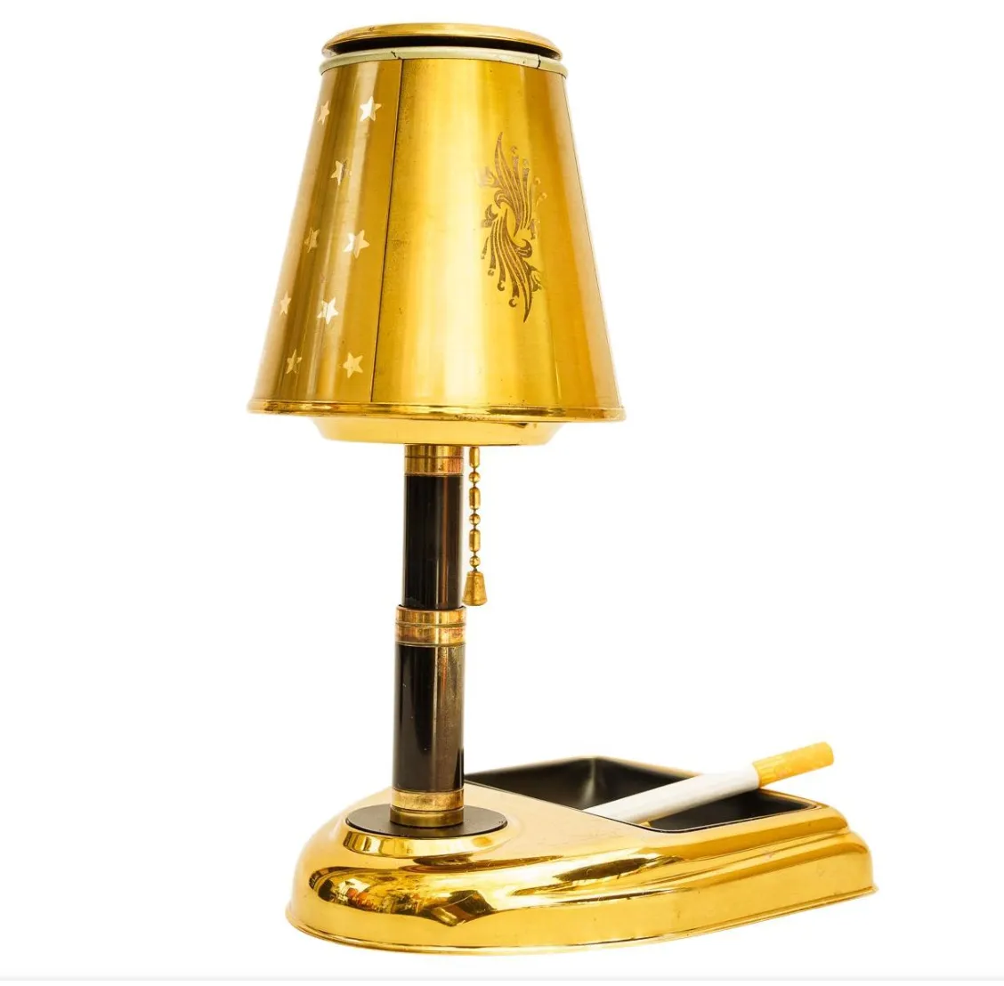 Vintage Golden Age Cigarette Holder Dispenser Lamp Metal