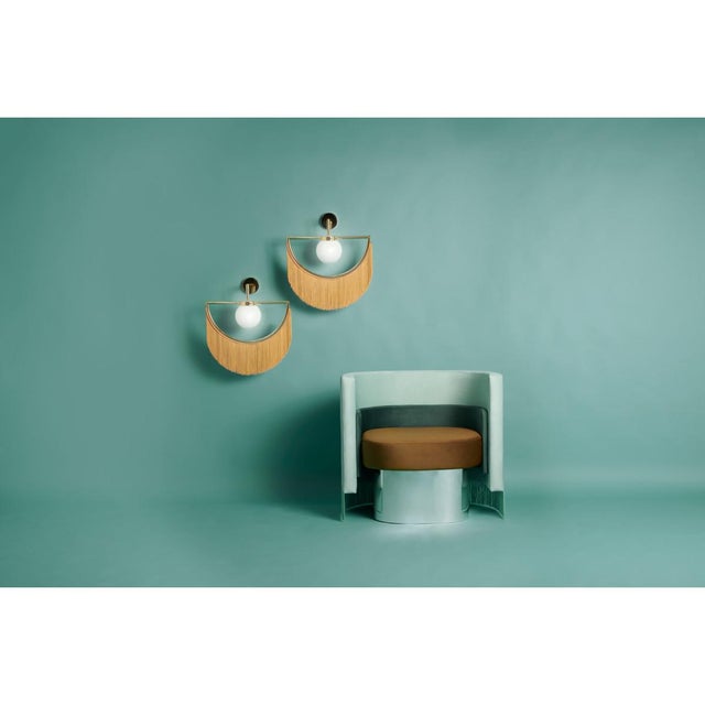 Wink Gold-Plated Wall Lamp With Pink Fringes For Sale In Miami - Image 6 of 9