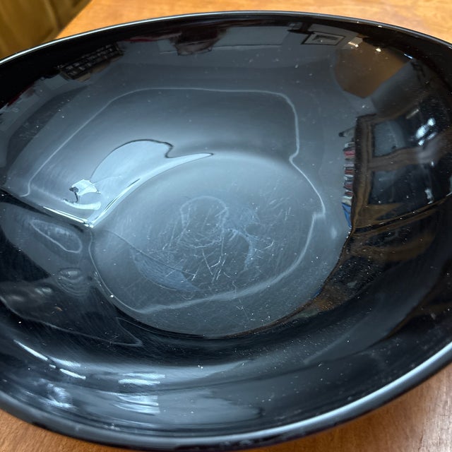 Fostoria Fostoria Art Deco Ebony Glass Consul Bowl With Matching Candlestick Holders by George Sakier Circa 1925 For Sale - Image 4 of 4