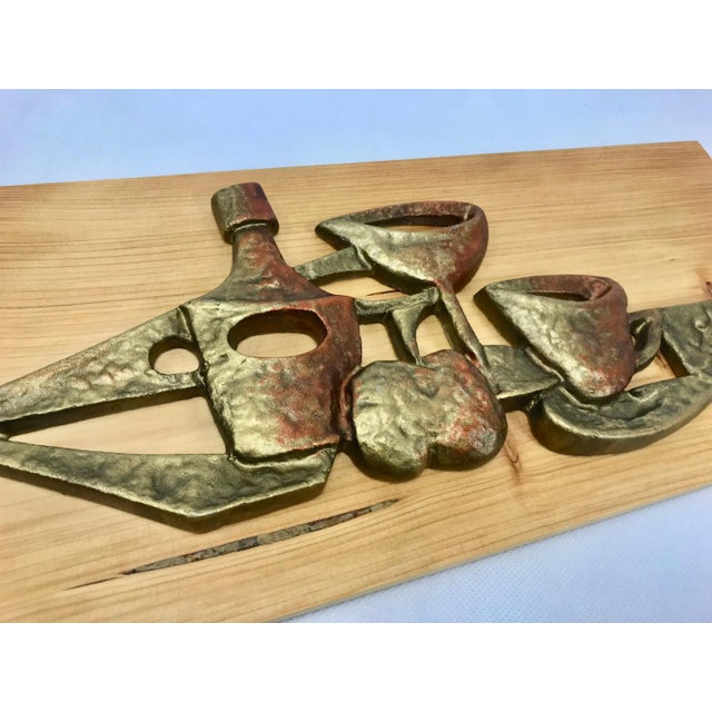 Mid-Century Czech Wall Relief in Aluminium, 1950s For Sale - Image 4 of 7