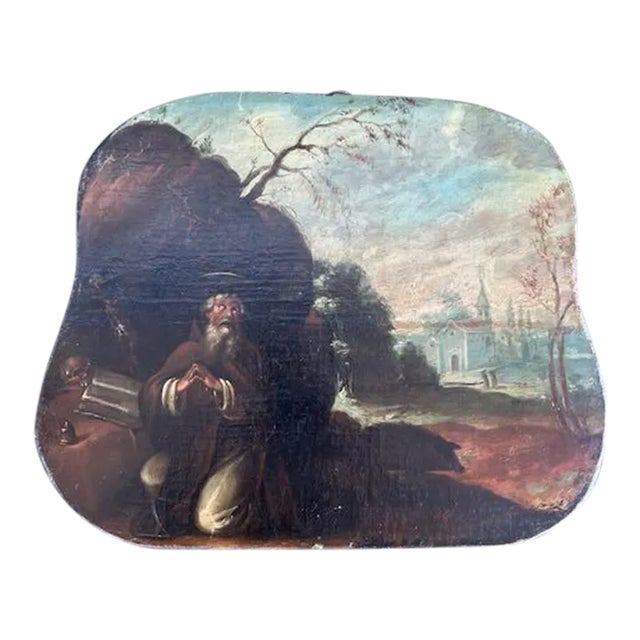 18th Century St Anthony in the Desert - Religious Oil Painting For Sale