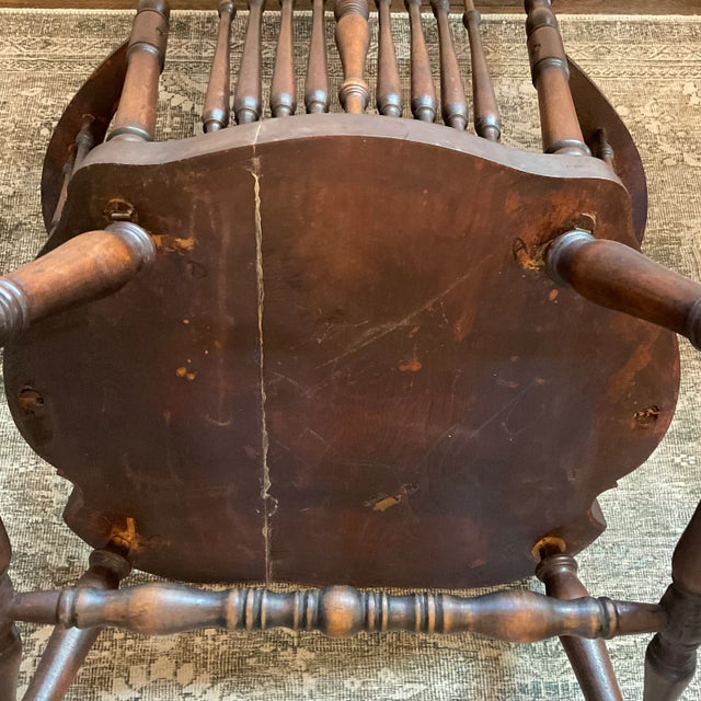Beautiful Antique Rocking Chair With Mother of Pearl Inset For Sale - Image 9 of 10
