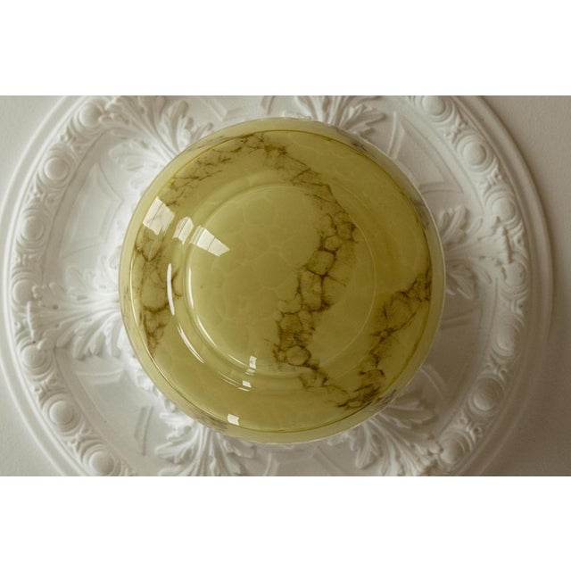 Brown Art Deco Ivory and Brown Marbled Glass Pendant Light, Germany, 1930s For Sale - Image 8 of 18