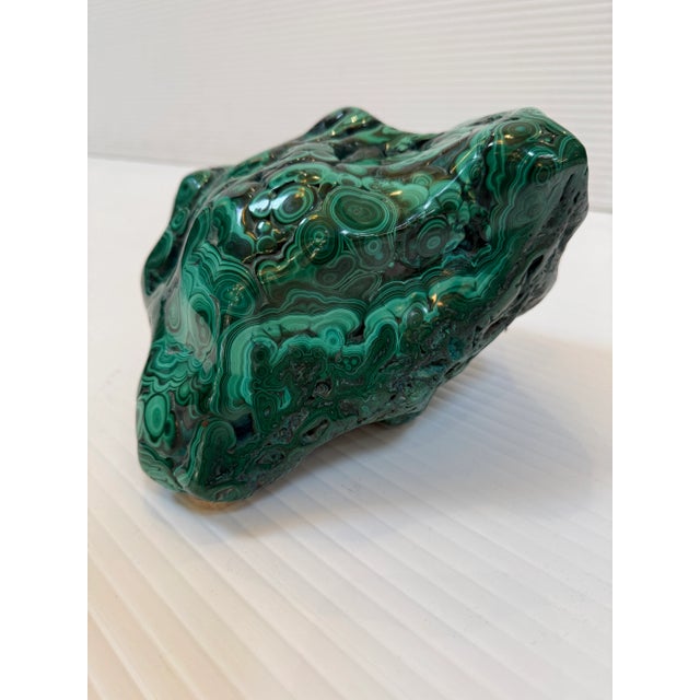 Natural Bullseye Malachite Stone Specimen For Sale - Image 12 of 12
