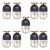 Mitzi Haley Black & Aged Brass Semi-Flush Mount Ceiling Lights - Set of 9 For Sale