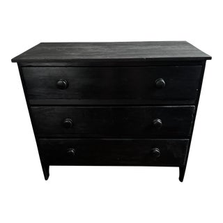 Antique Ebonized Pine Chest of Drawers For Sale