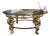 Mid-Century French Style Rocco Gilt Wrought Iron Lion Foot Coffee Table For Sale
