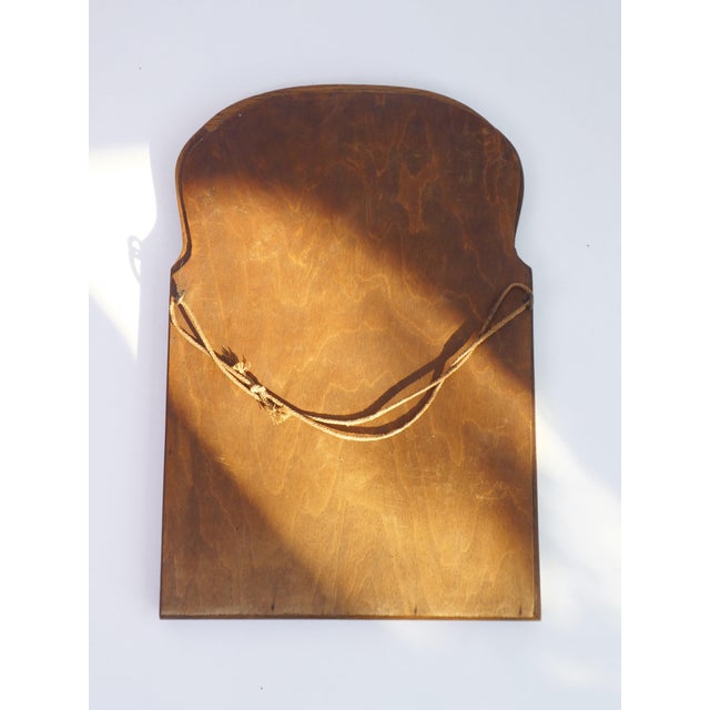 Brown Antique Arched Wooden Wall Mirror with Beveled Glass, 1890s For Sale - Image 8 of 9