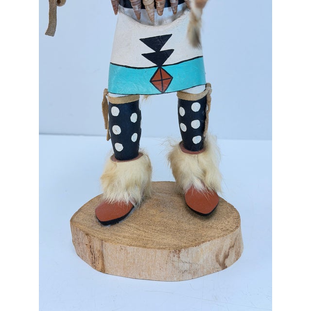 Wood Vtge. Darlene John Navajo White Buffalo Kachina Doll, Ganado Arizona, 13" Tall For Sale - Image 7 of 10