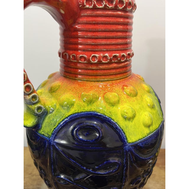 This floor vase is a definitive specimen of the "Töpfermeister" (Master Potter) collection produced by Bay Keramik in...