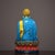 Late 20th Century Gilt Painted Liuli Glass Seated Shakyamuni Buddha Sculpture on Lotus Base For Sale - Image 4 of 9