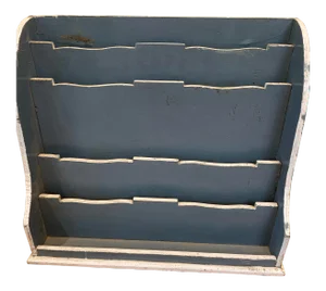 Blue Painted Wood Stationery Box