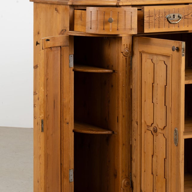19th Century Swedish Pine Sideboard With Curved Sides For Sale - Image 11 of 18